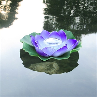 Lotus solcellelampe til havedam – lilla